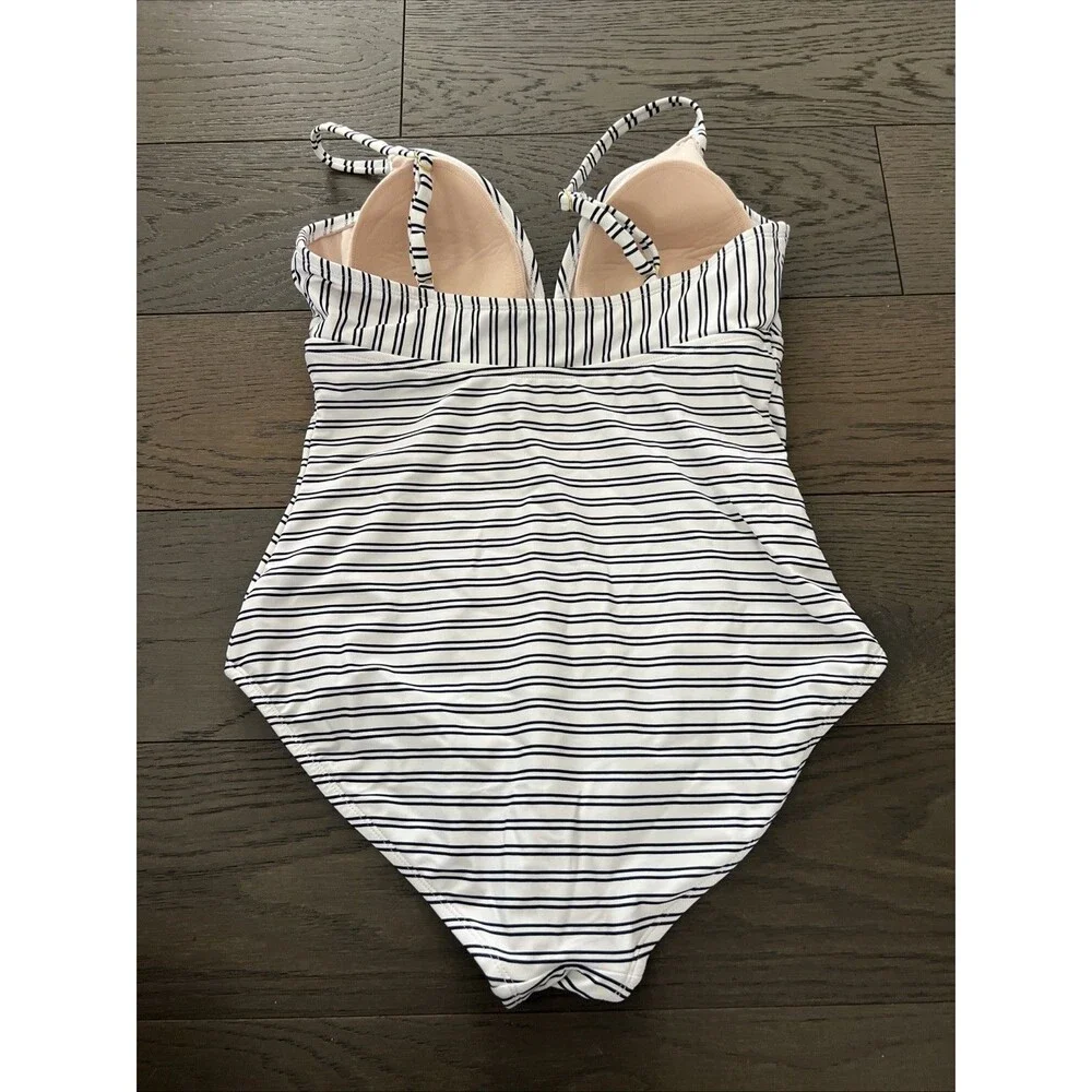 Kona Sol Women's Swimsuit One piece High coverage Navy Blue/white Size Large - Picture 5 of 7